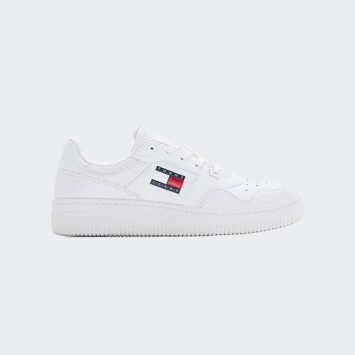 TOMMY HILFIGER ESSENTIAL RETRO BASKETBALL TRAINERS WHITE