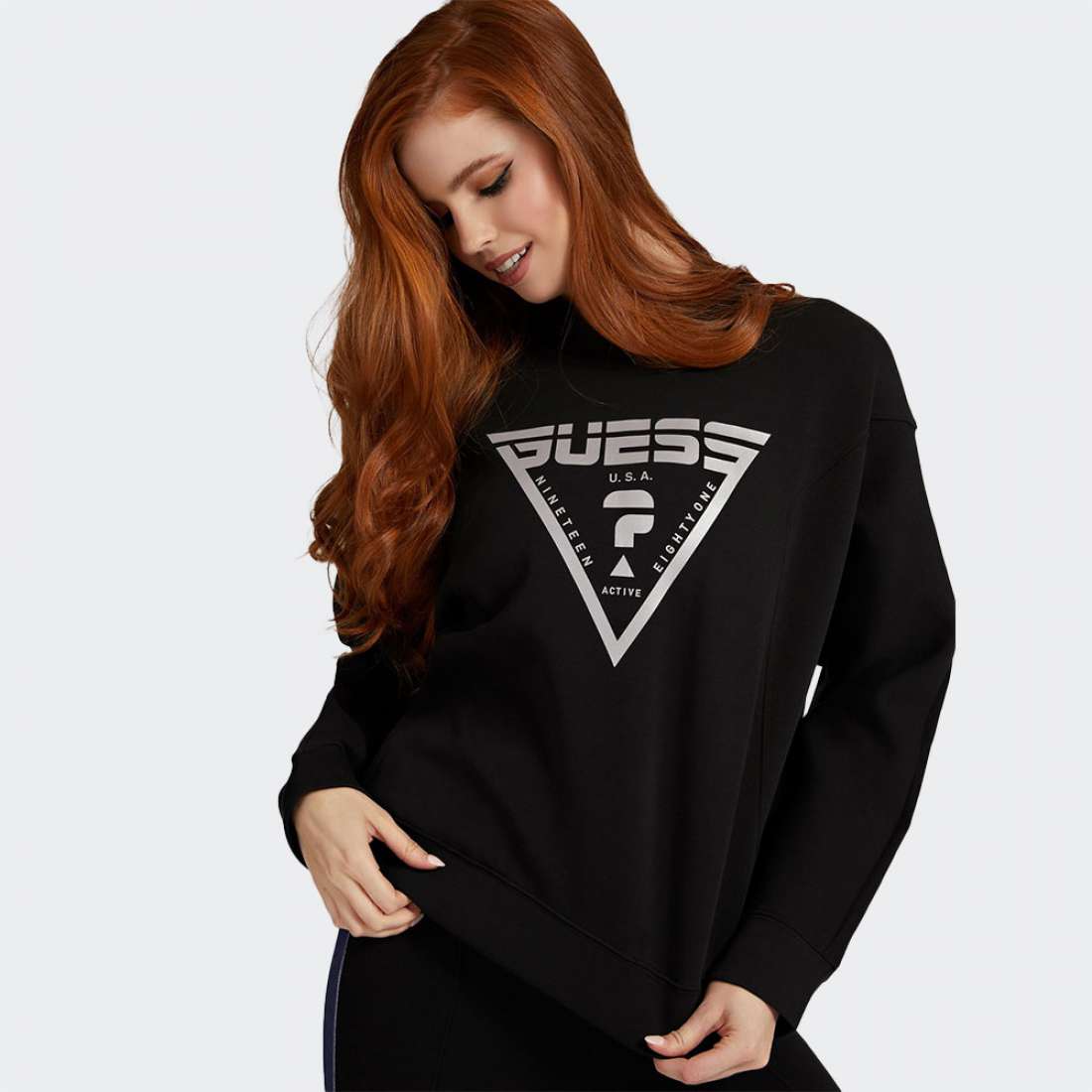 SWEATSHIRT GUESS CAREN JBLK