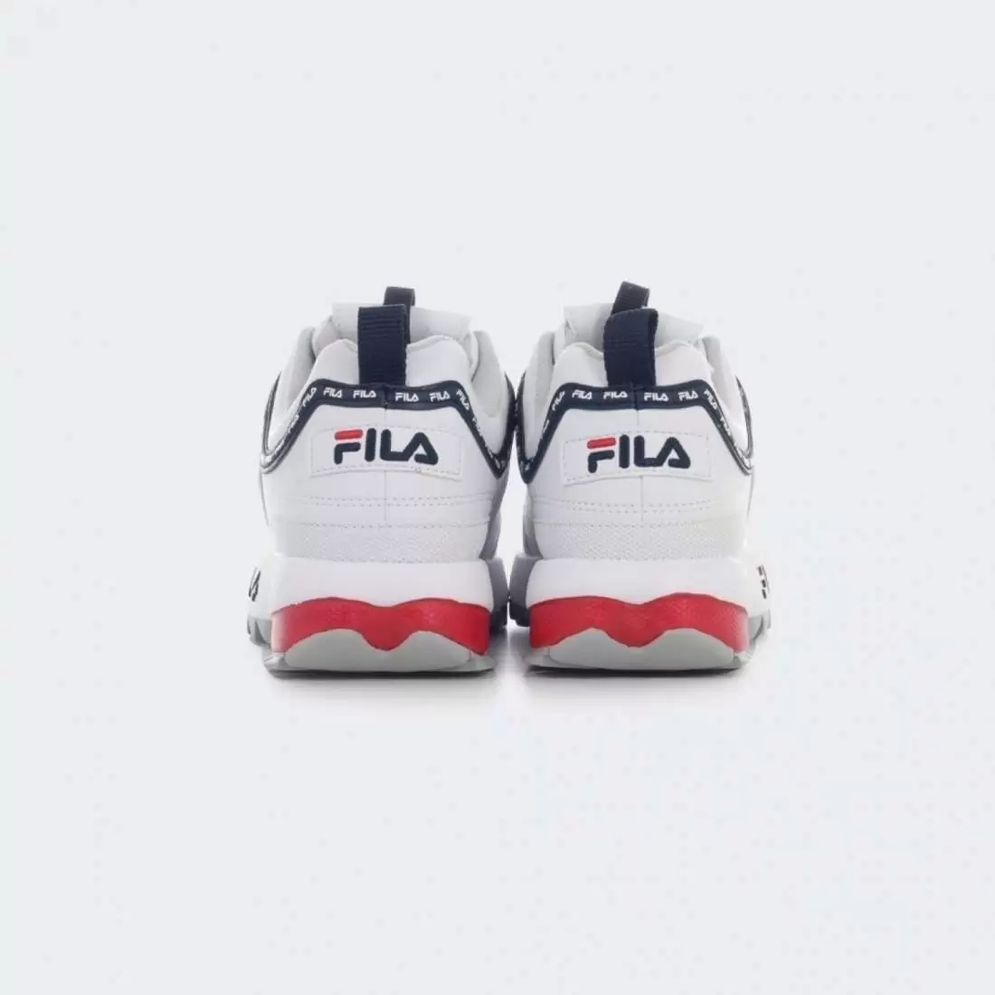 FILA DISRUPTOR LOGO LOW WHITE/NAVY/RED