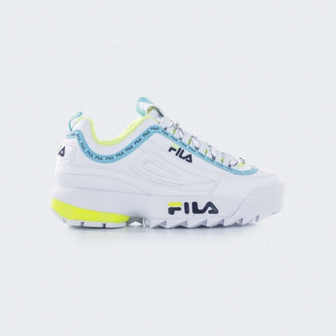 FILA DISRUPTOR LOGO LOW WHITE/BLACK/NEON LIME