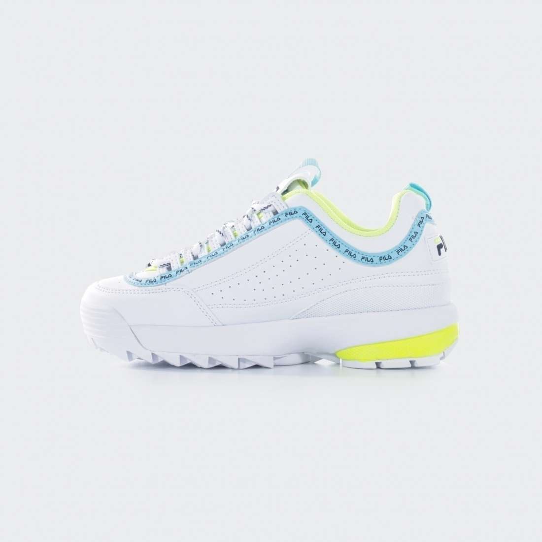 FILA DISRUPTOR LOGO LOW WHITE/BLACK/NEON LIME