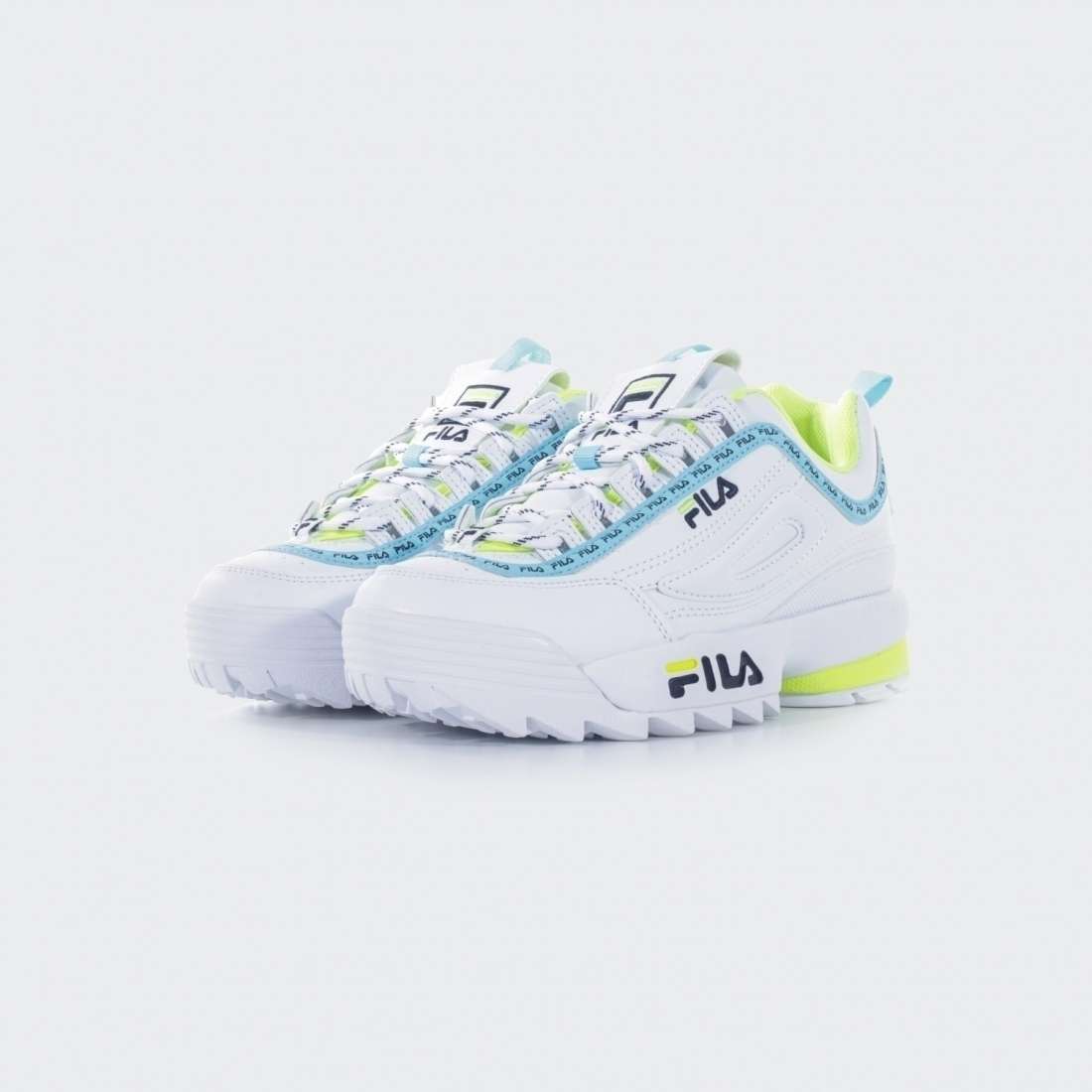 FILA DISRUPTOR LOGO LOW WHITE/BLACK/NEON LIME