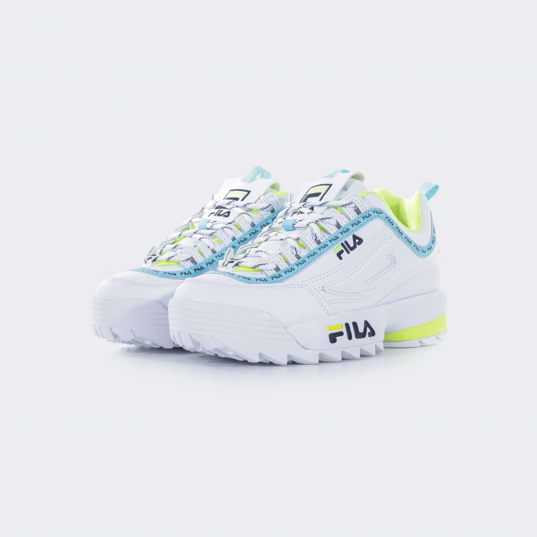FILA DISRUPTOR LOGO JR WHITE/BLACK/NEON LIME