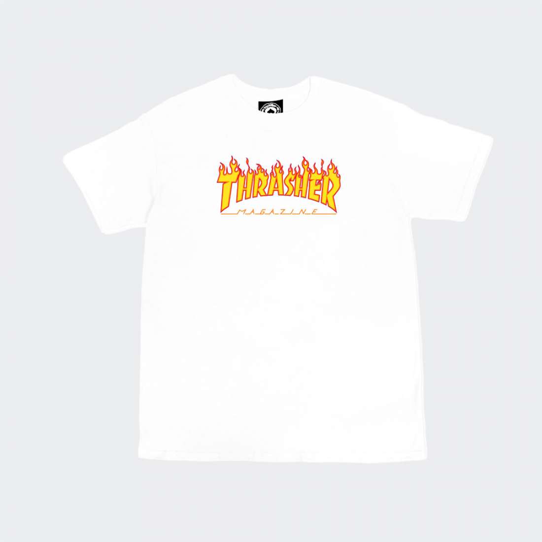 T-SHIRT THRASHER FLAME LOGO WHITE