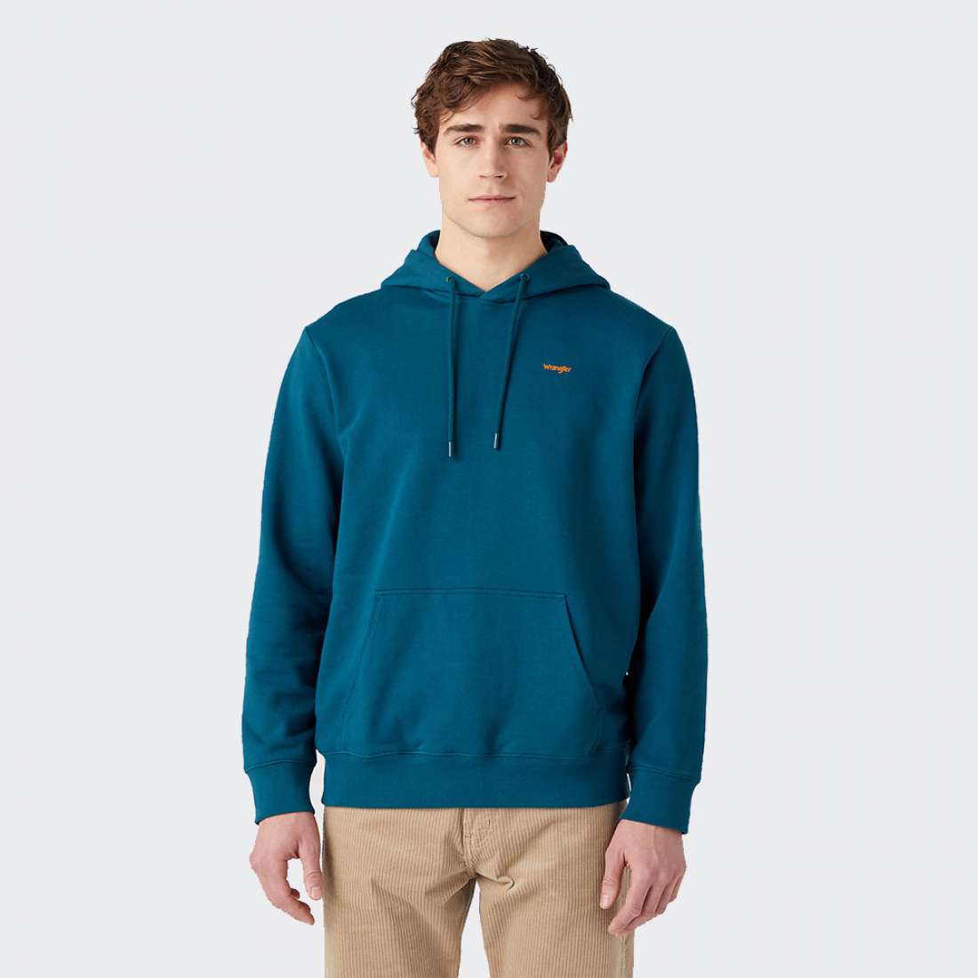 HOODIE WRANGLER LOGO DEEP TEAL GREEN