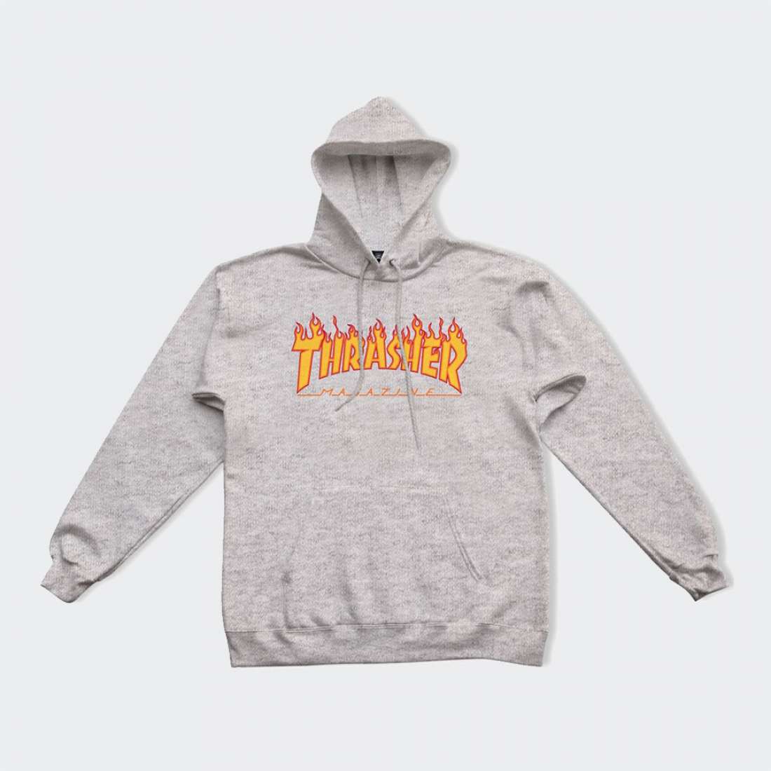 HOODIE THRASHER FLAME LOGO GREY