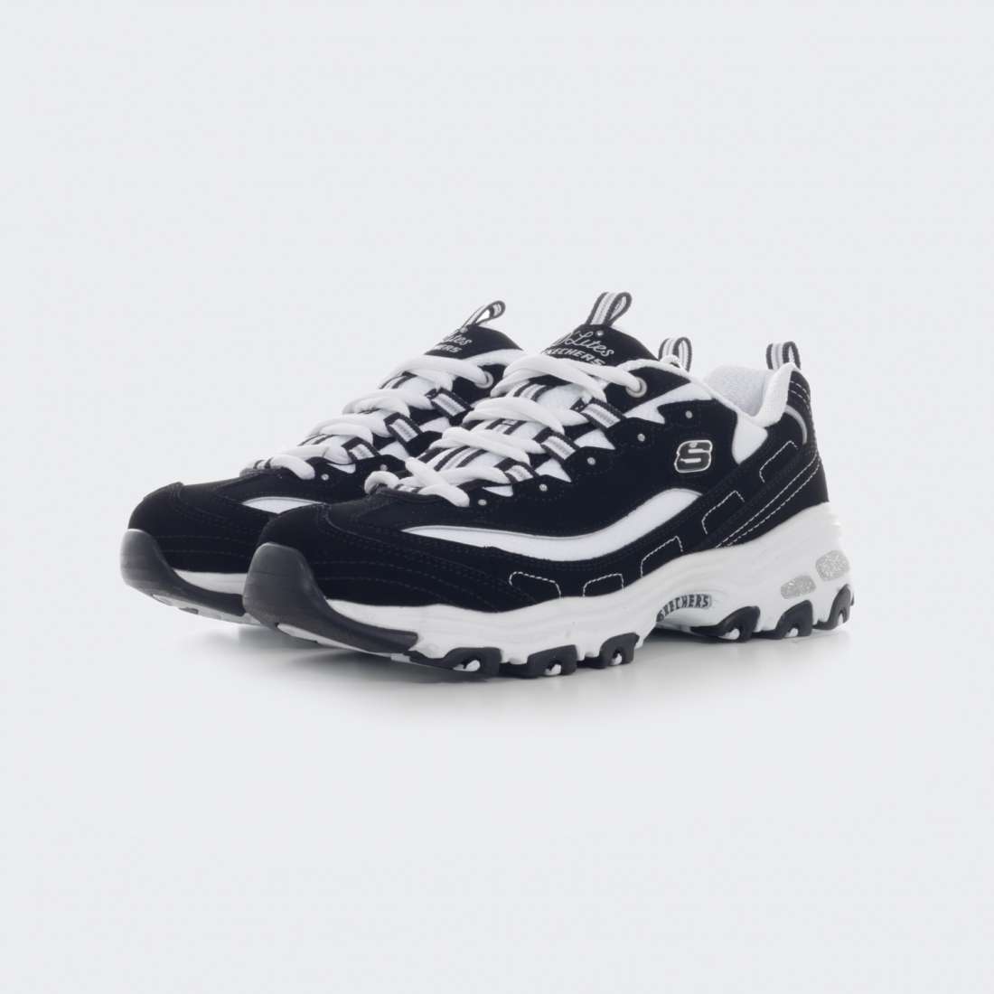 SKECHERS D LITES BIGGEST FAN BLACK/WHITE