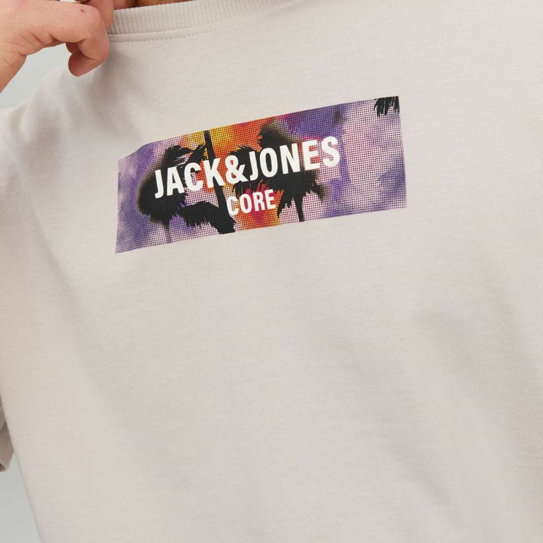 TSHIRT JACK & JONES ENERGY LOGO MOONBEAM