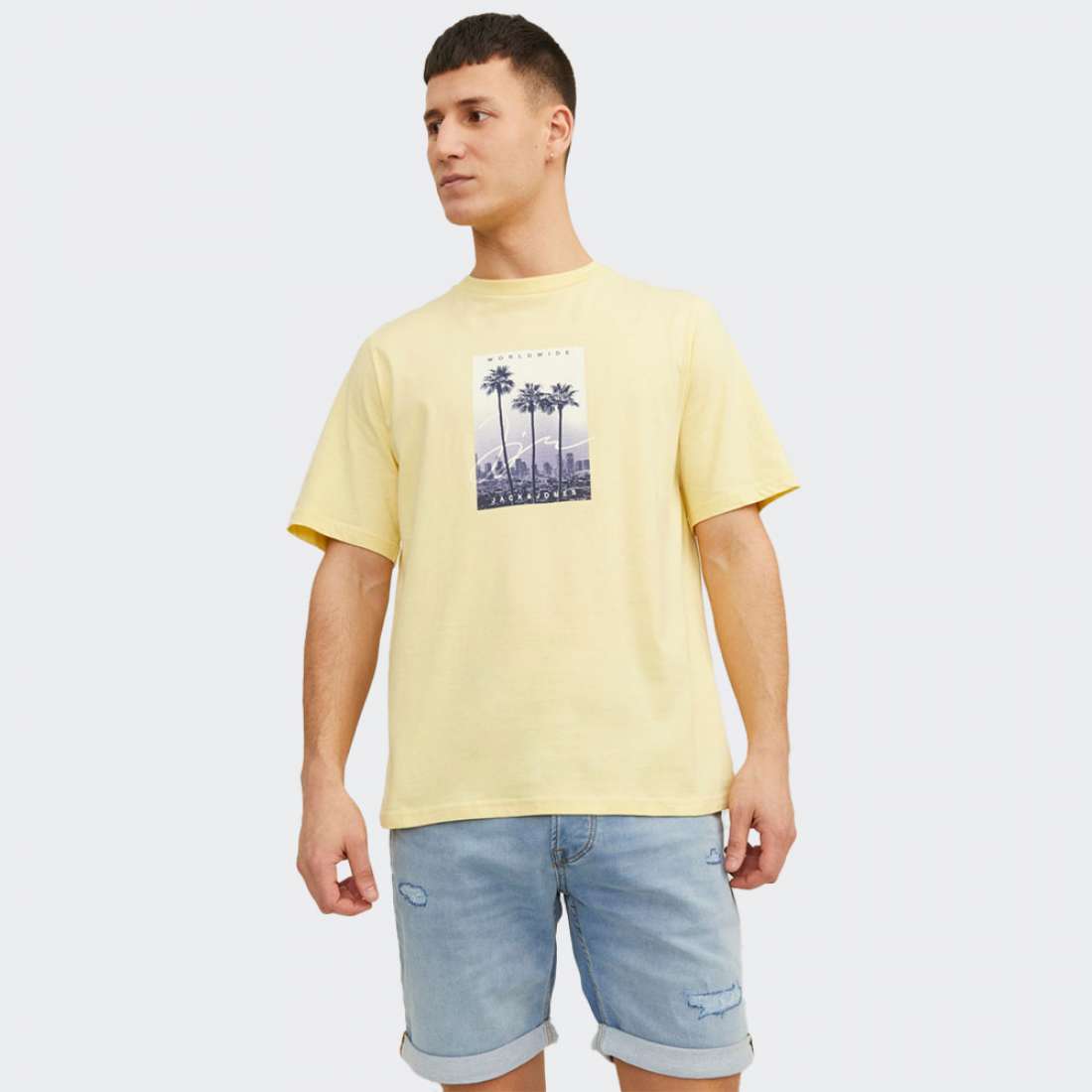 TSHIRT JACK & JONES JORSPLASH FRENCH VANILLA