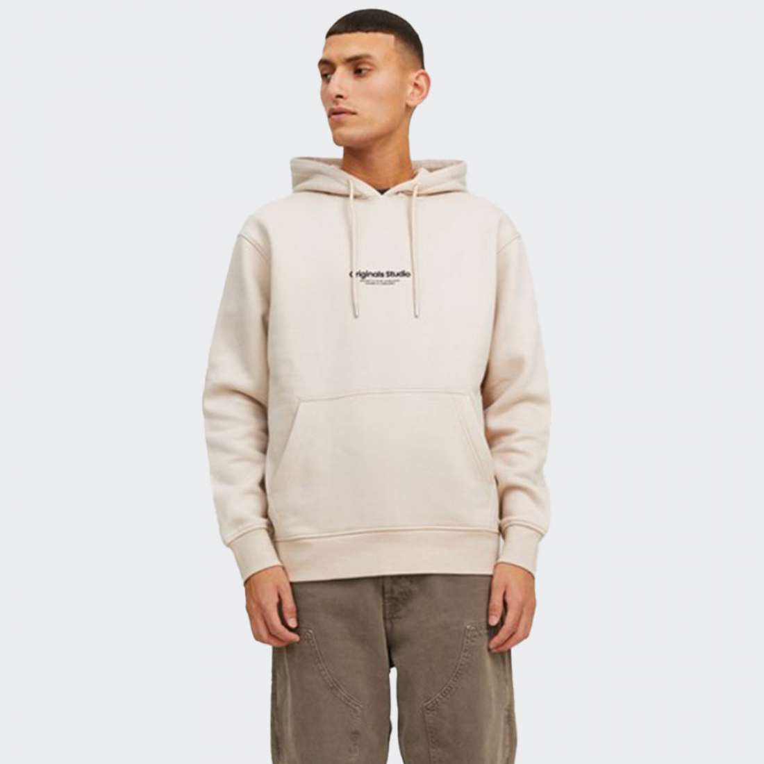 HOODIE JACK & JONES JORVESTERBRO MOONBEAM
