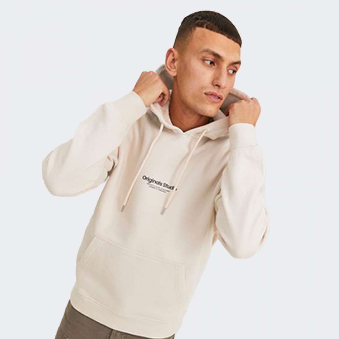 HOODIE JACK & JONES JORVESTERBRO MOONBEAM