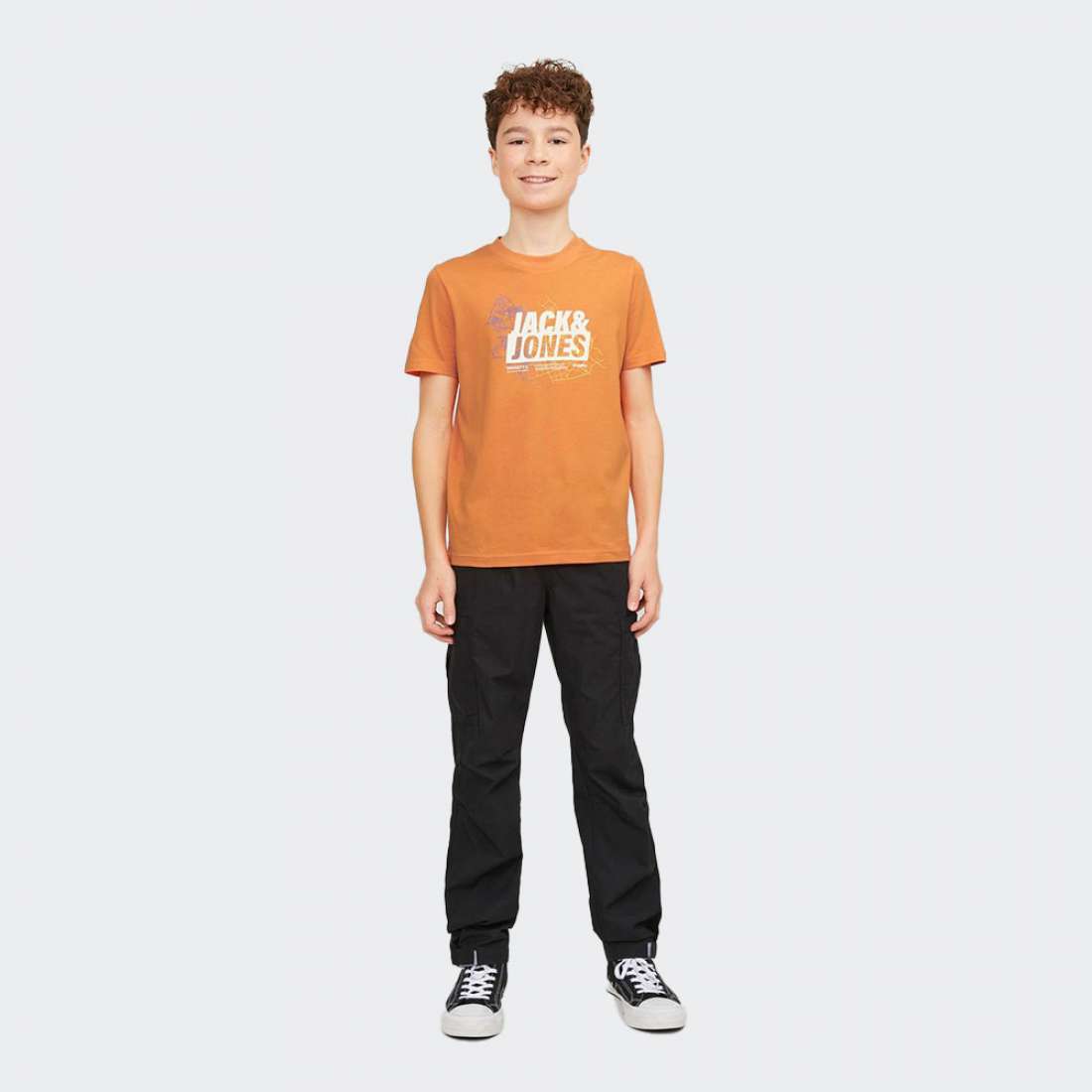 TSHIRT JACK & JONES JCOMAP LOGO TANGERINE