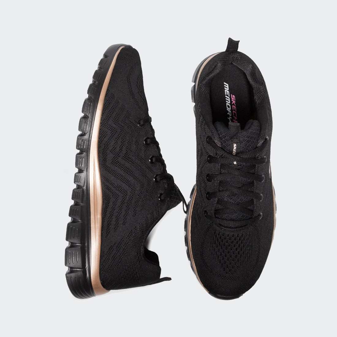 SKECHERS GET CONNECTED BLACK/ROSE GOLD