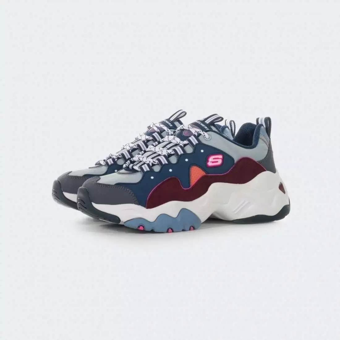 SKECHERS D LITES 3.0 NAVY/BURGUNDY