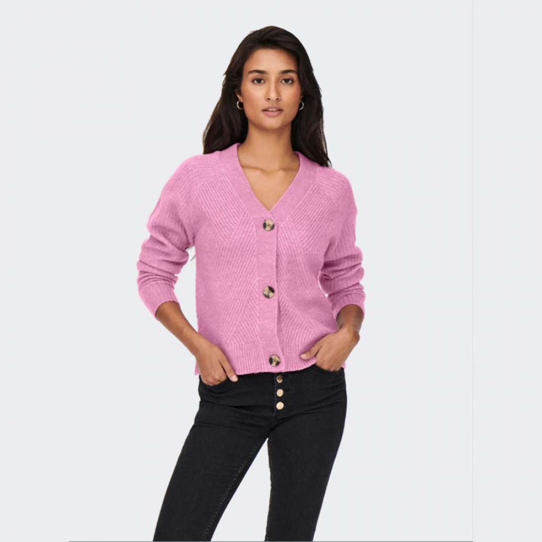 CARDIGAN ONLY TEXTURE BEGONIA PINK