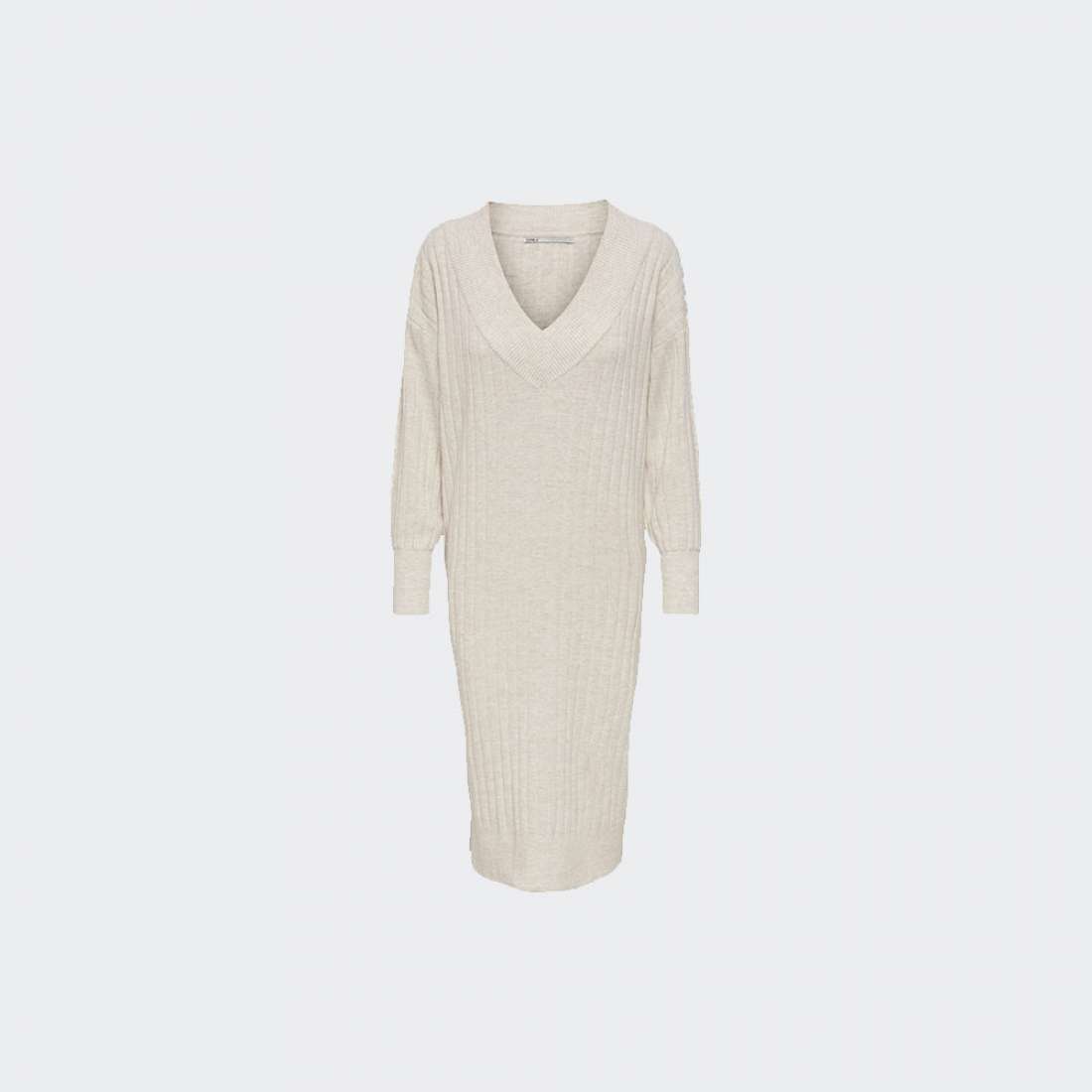 VESTIDO ONLY ONLNEW TESSA V-NECK PUMICE STONE