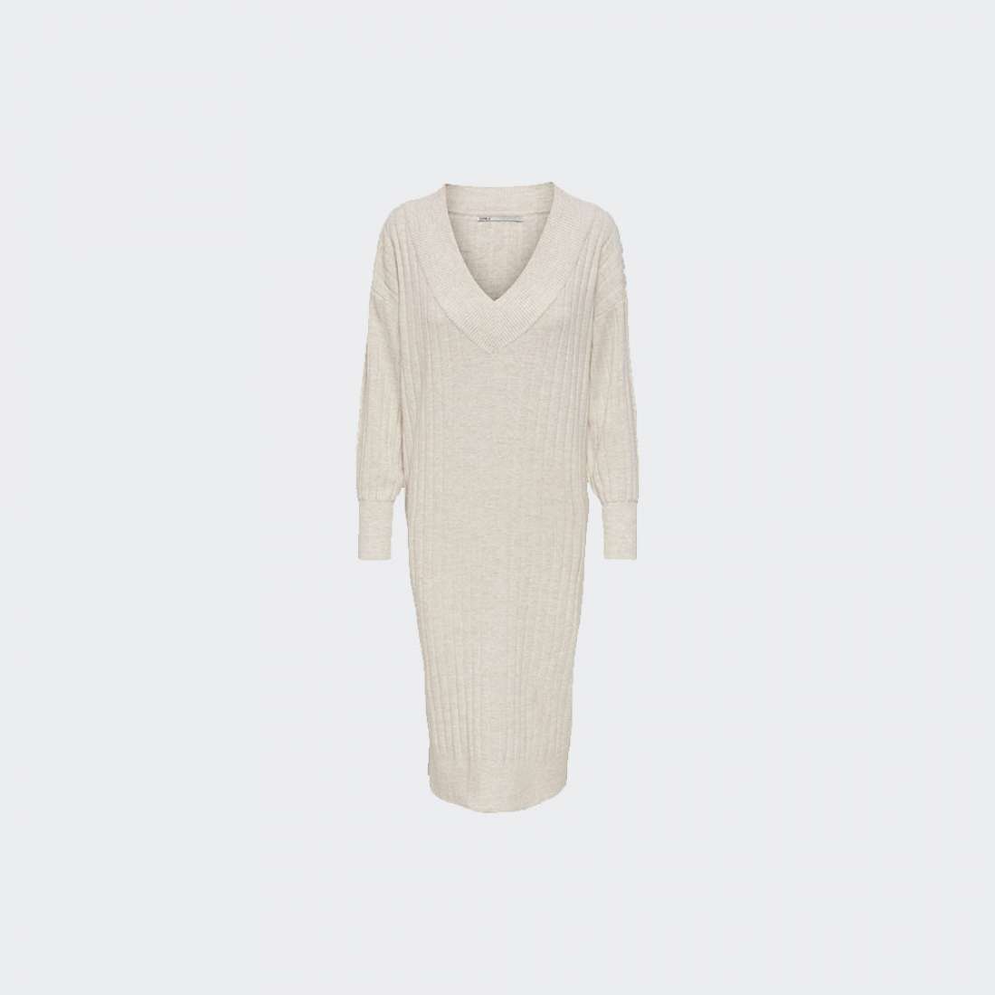 VESTIDO ONLY ONLNEW TESSA V-NECK PUMICE STONE