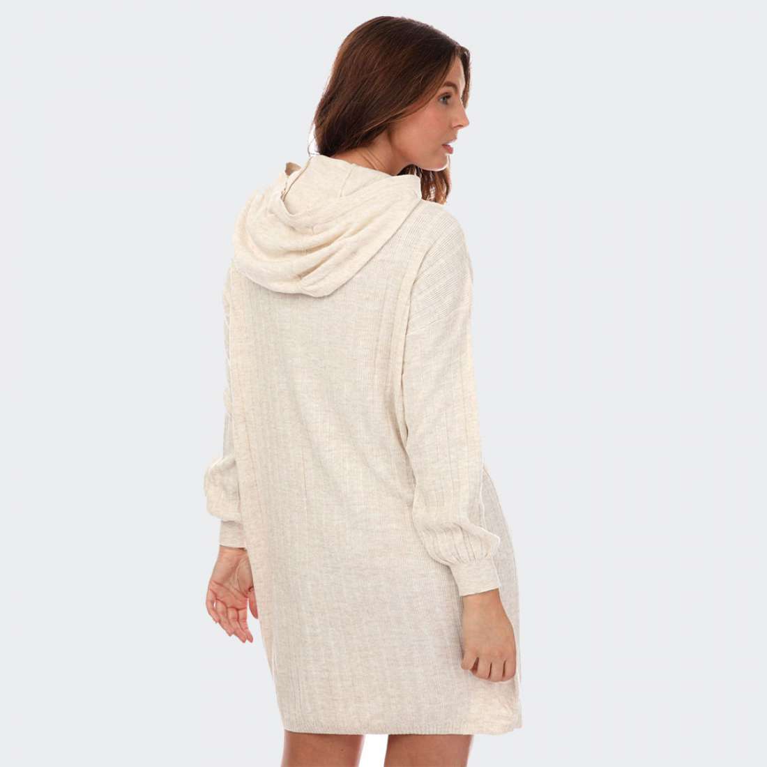 VESTIDO ONLY TESSA KNITTED HOODIE PUMICE STONE