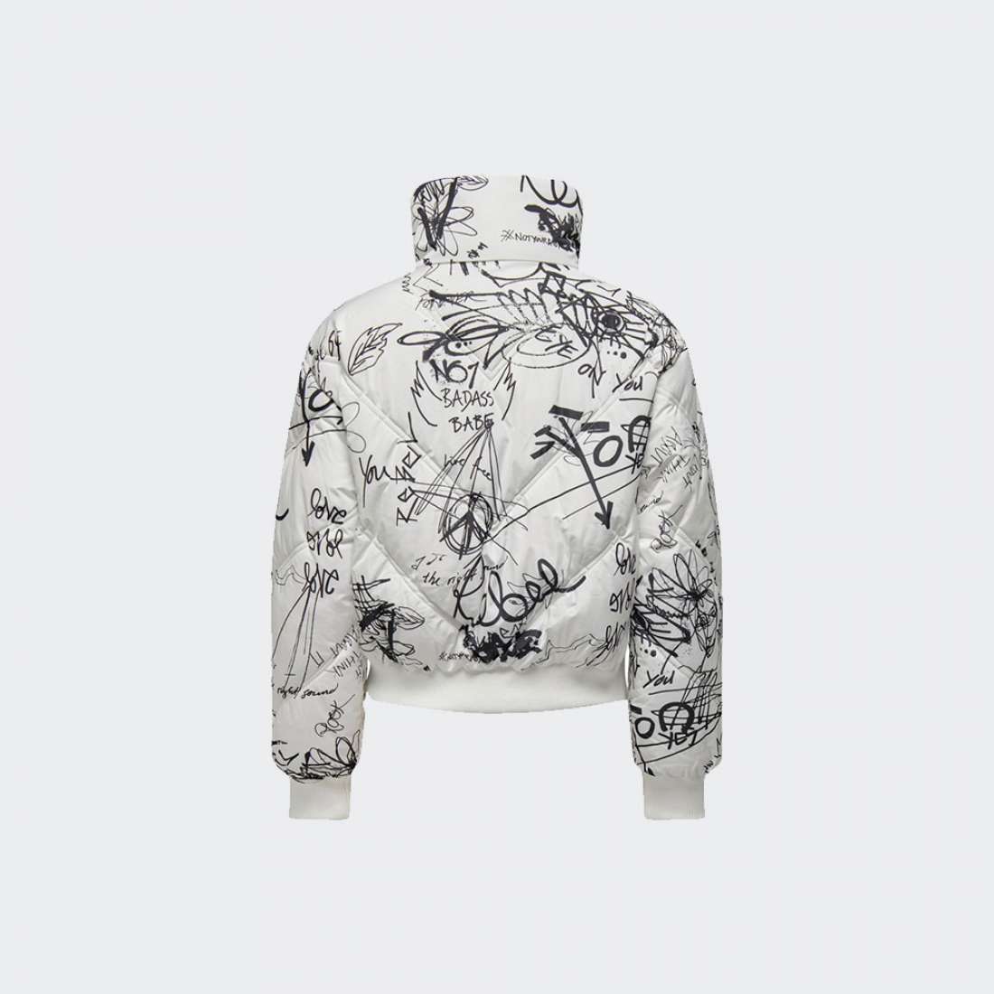 BLUSÃO ONLY MIA SHORT AOP PUFFER BRIGHT WHITE