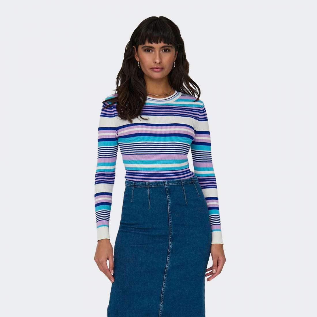 CAMISOLA ONLY ONLMELEKA CROPPED STRIPE CDVIOLET/SURFBLUE