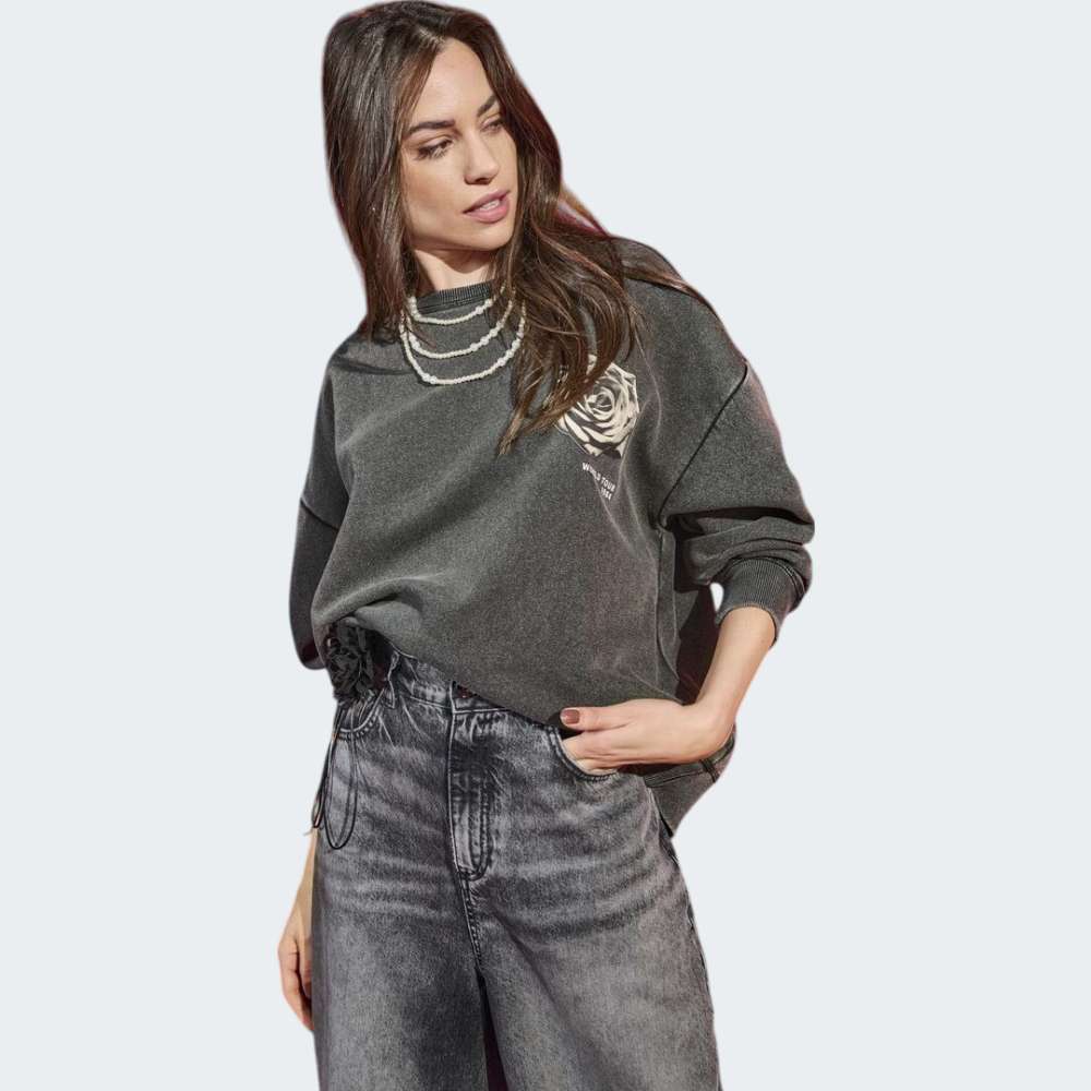 SWEATSHIRT ONLY ONLSINNA L/S O-NECK PRINT BOX