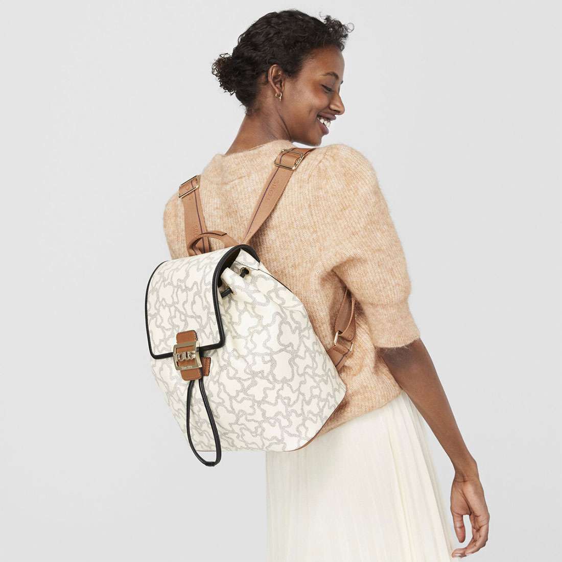 MOCHILA TOUS NEW K ICON MULTI-BEIGE