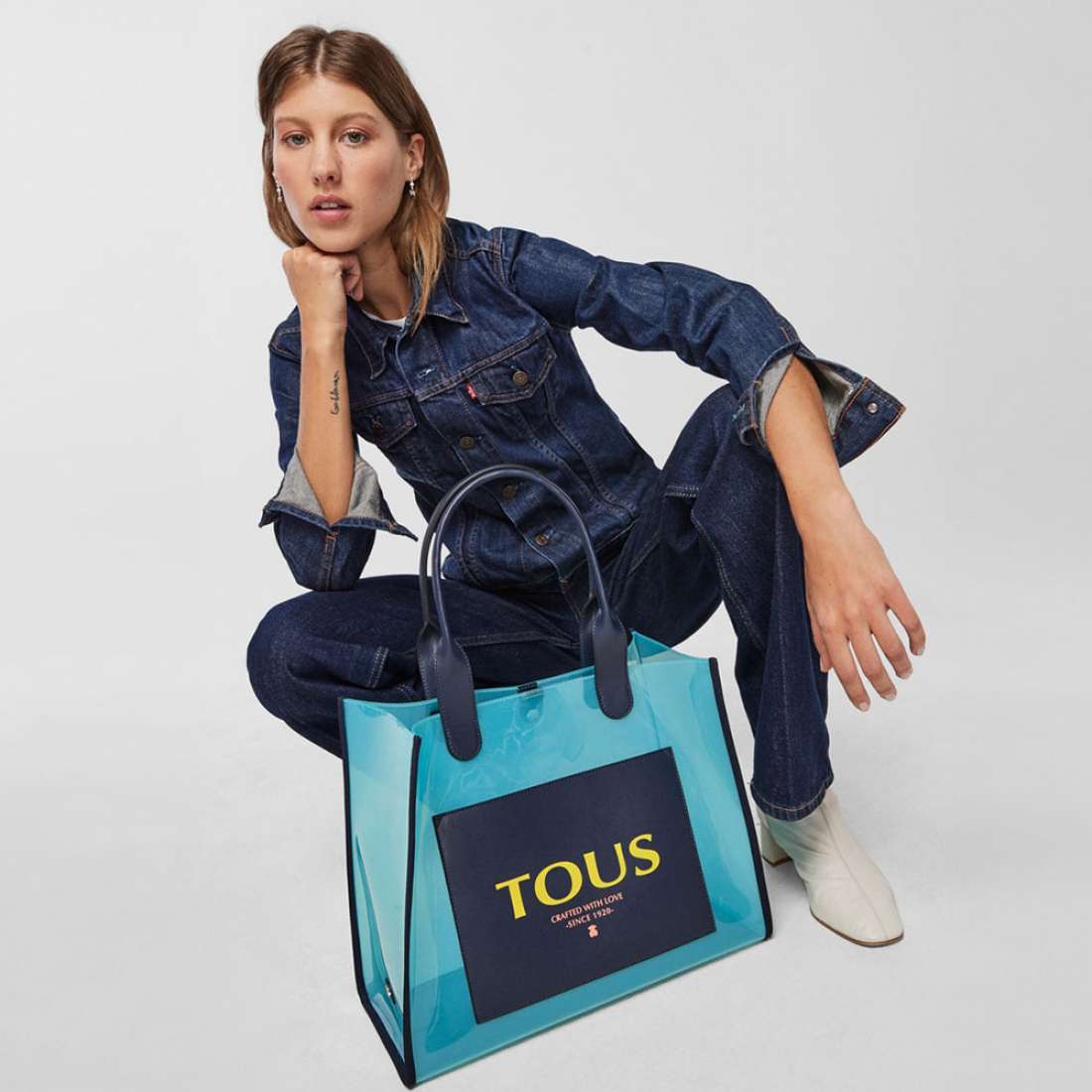 MALA TOUS SHOPPING XL AMAYA VINYL TRANS-AZUL