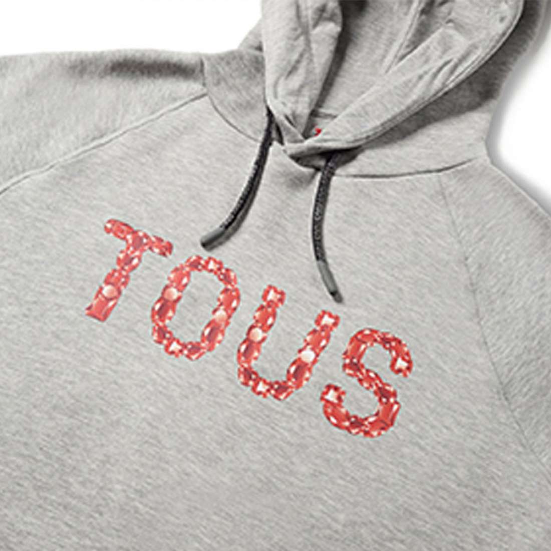 HOODIE TOUS LOGO GEMSTONES GRIS