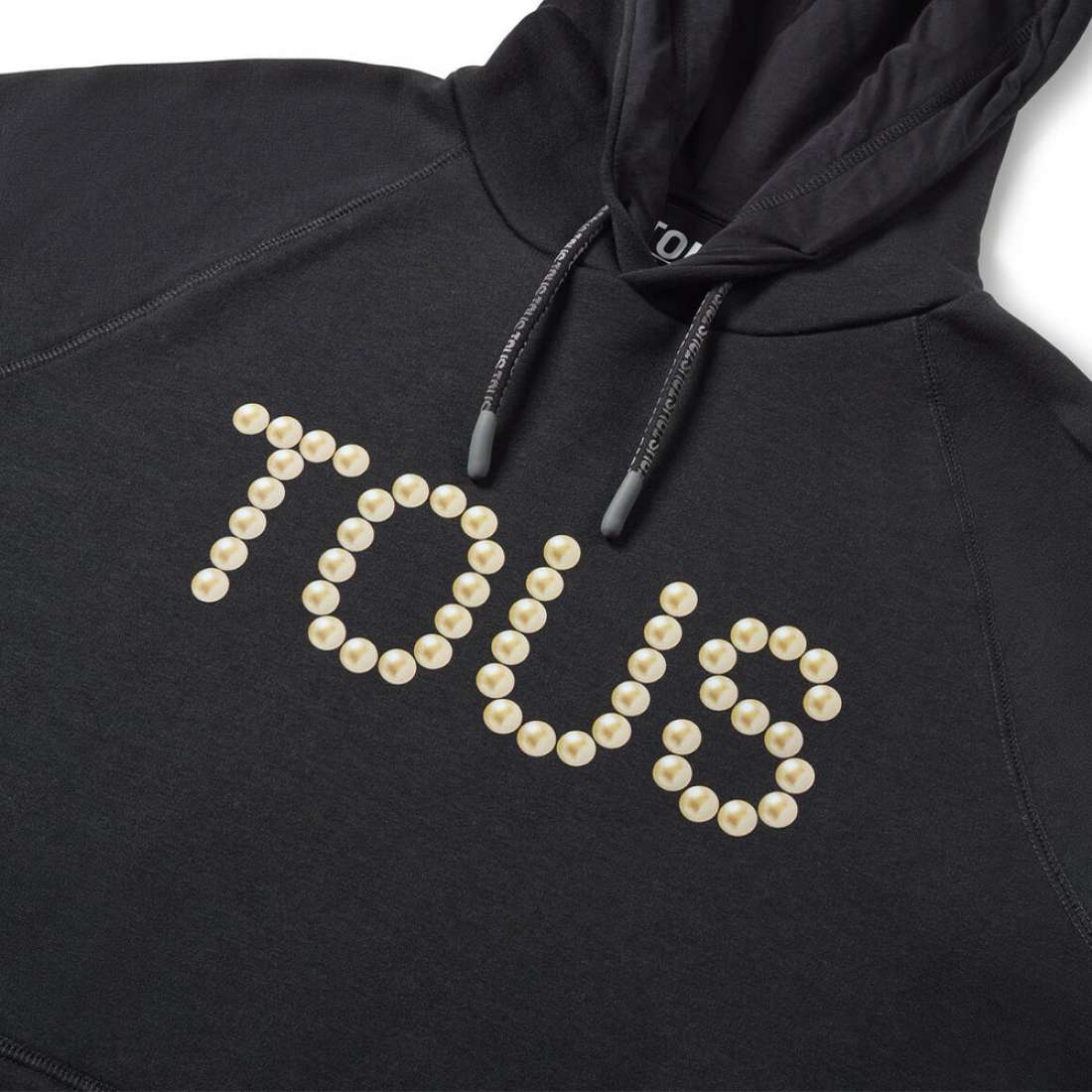 HOODIE TOUS LOGO PEARLS NEGRO