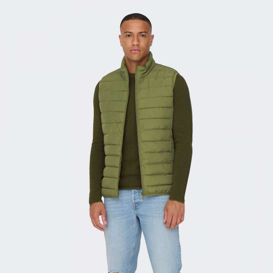 COLETE ONLY & SONS BRON QUILT VEST WINTER MOSS