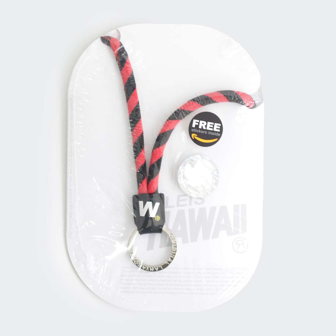 LANYARD ORIGINAL WORLD LEIS HAWAII PRETO/VERMELHO