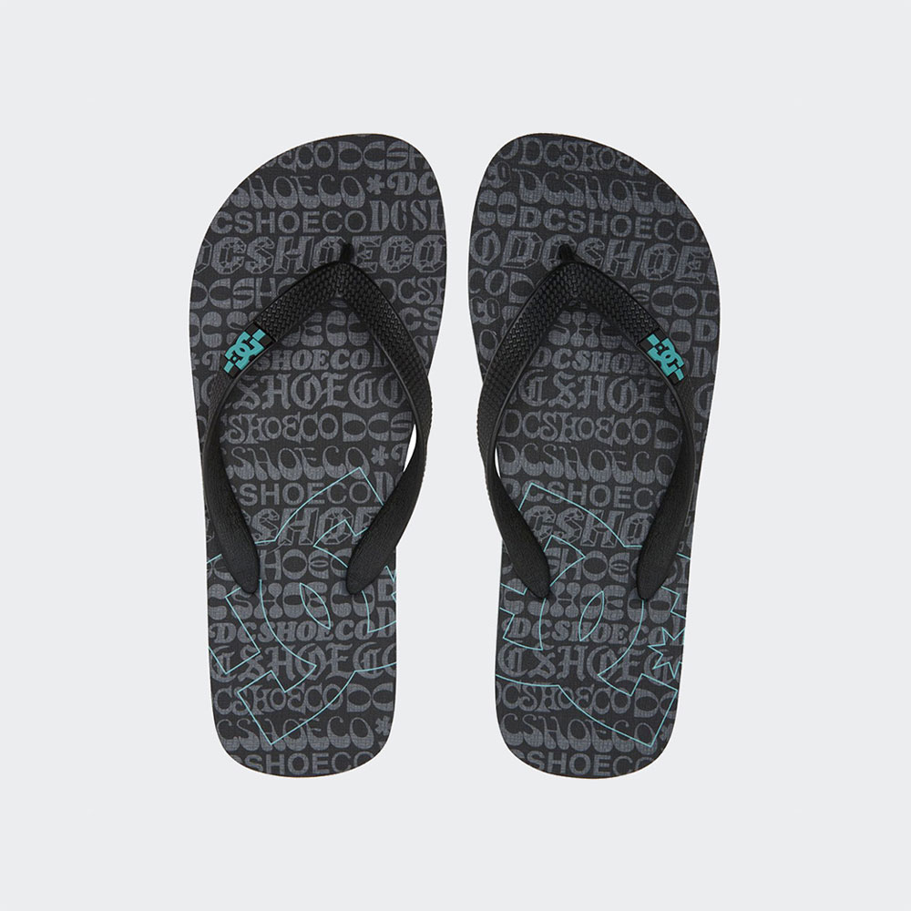 CHINELOS DC SPRAY BLACK/AQUA