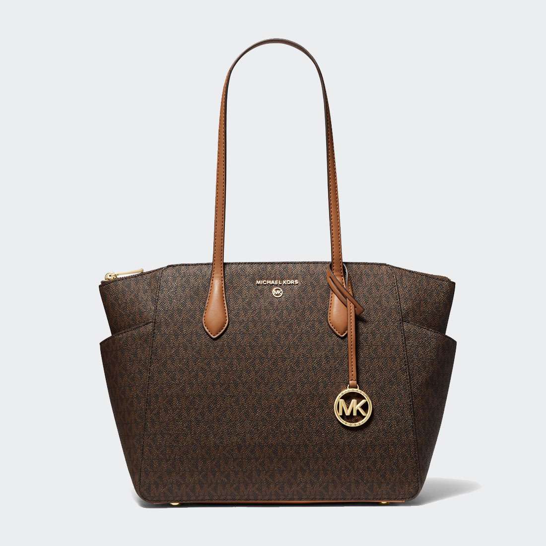 MALA MICHAEL KORS MARILYN MEDIUM LOGO TOTE BRN/ACORN