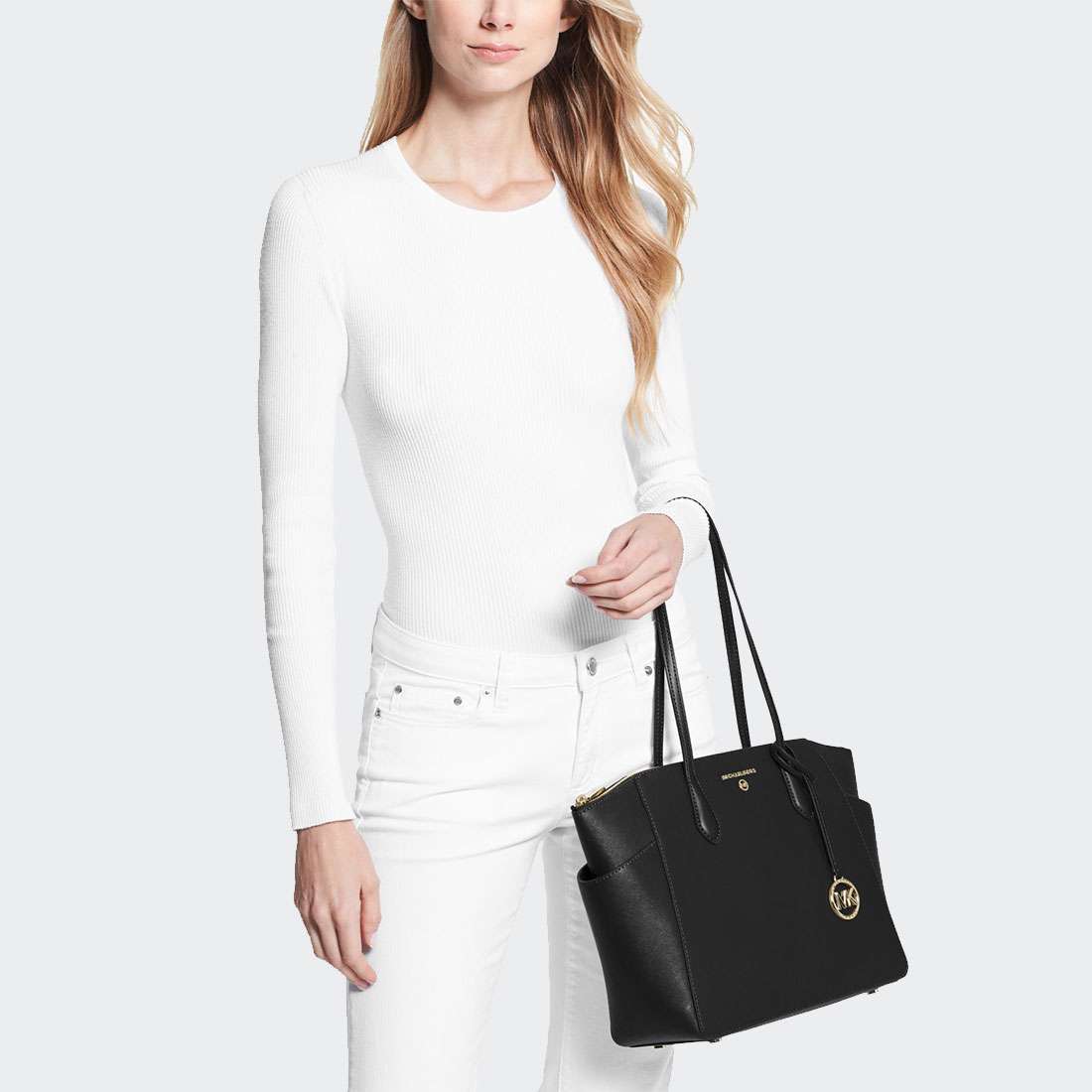 MALA MICHAEL KORS MARILYN MEDIUM SAFFIANO TOTE BLACK