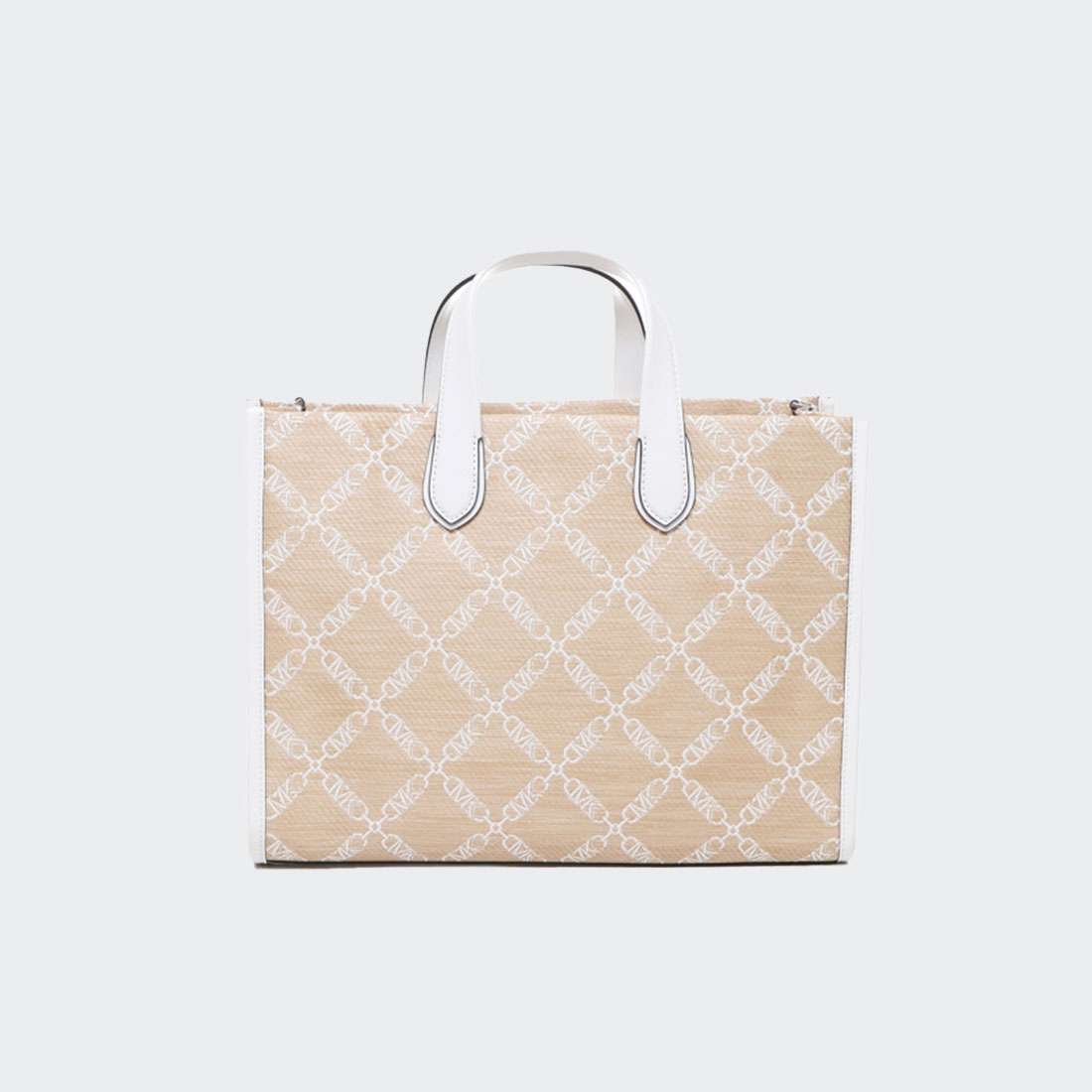 MALA MICHAEL KORS LG GRAB TOTE NAT/OPTIC WHITE