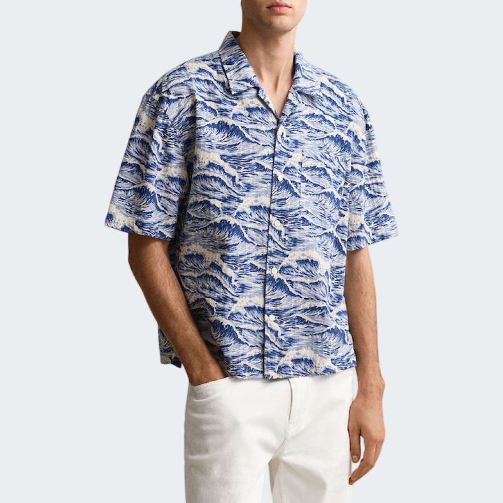 CAMISA GANT REL AOP CAMP COLLAR