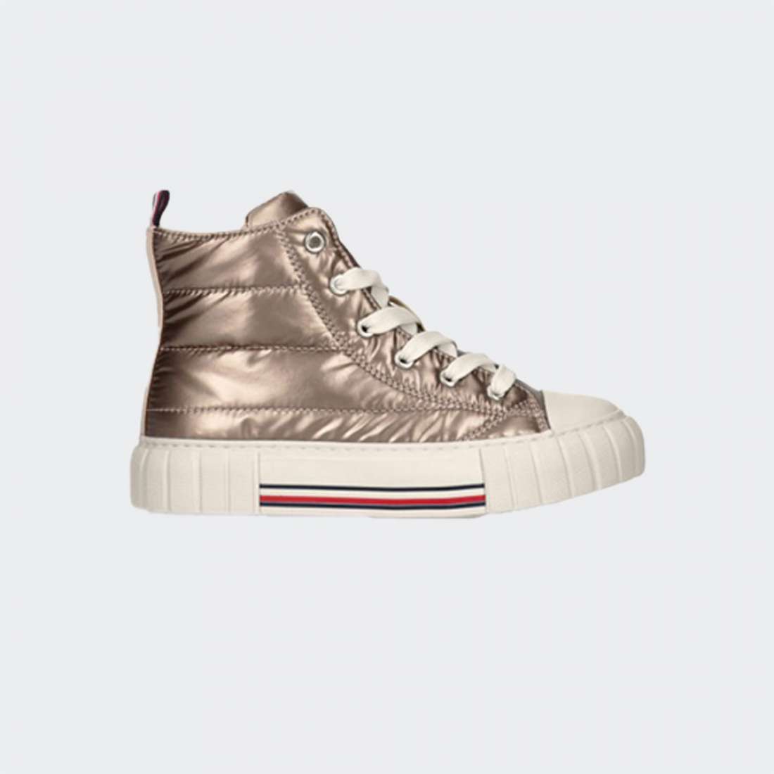 TOMMY HILFIGER LACE UP METALIC SNEAKER ROSE GOLD