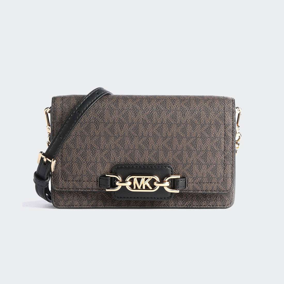 MALA MICHAEL KORS HEATHER MONOGRAM BROWN/BLK