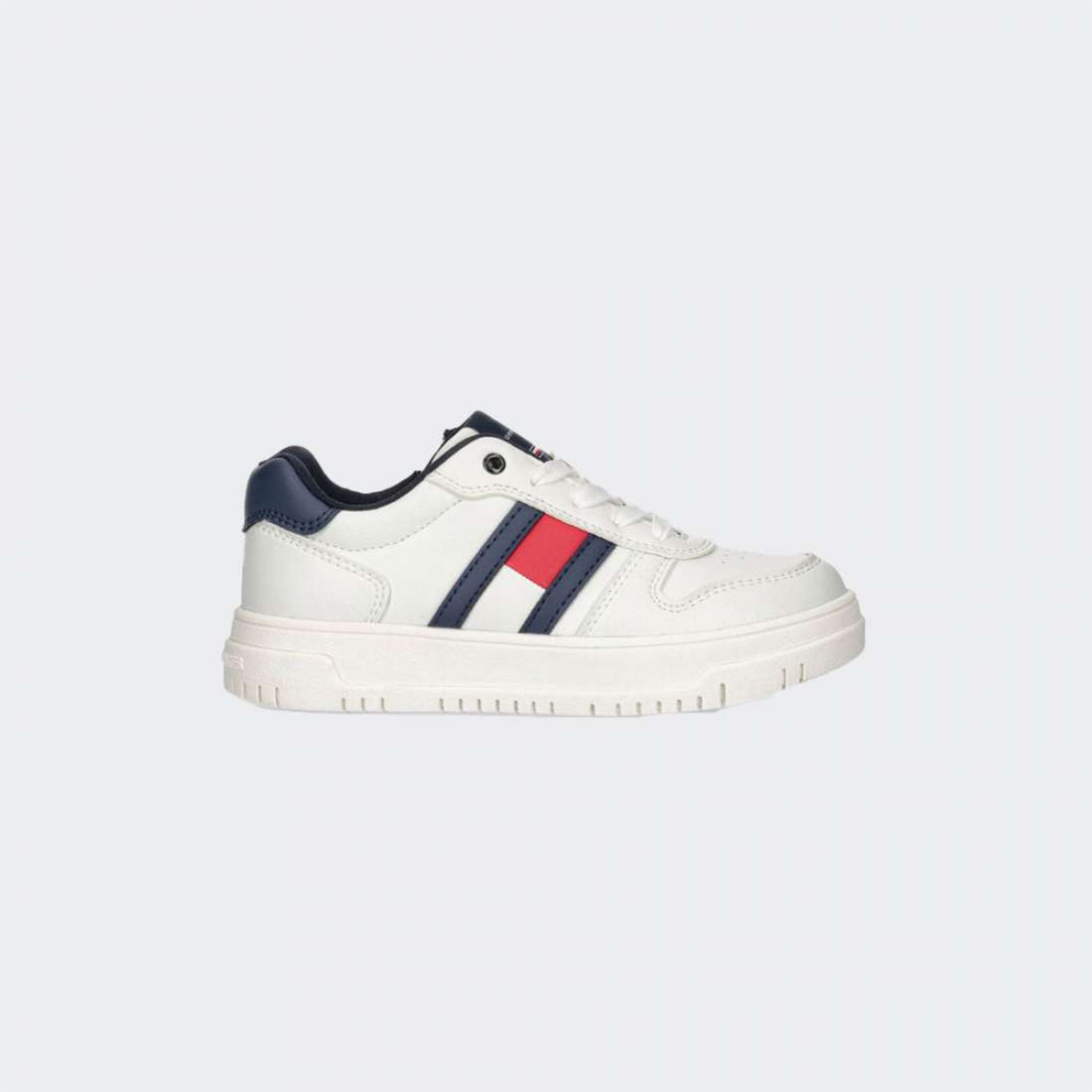 TOMMY HILFIGER FLAG LOW TOP LACE UP OFF WHITE/BLUE