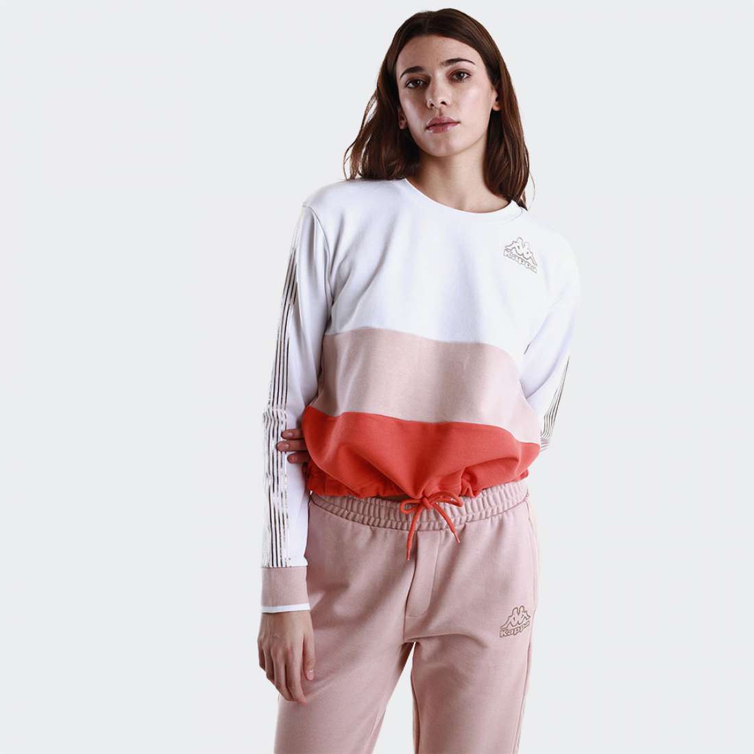 SWEATSHIRT KAPPA DALI ACTIVE WHITE/ORANGE STRONG/PINK