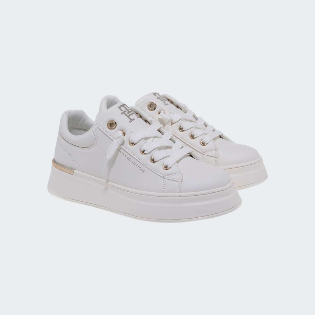TOMMY HILFIGER LOW CUT LACE UP OFF WHITE