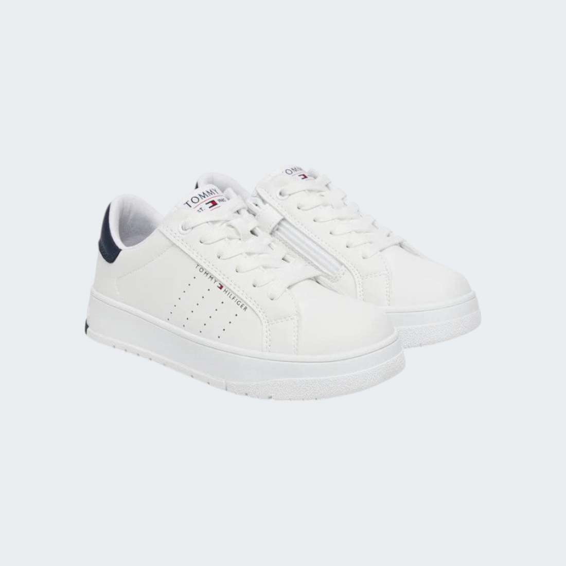 TOMMY HILFIGER LOW CUT LACE UP WHITE/BLUE