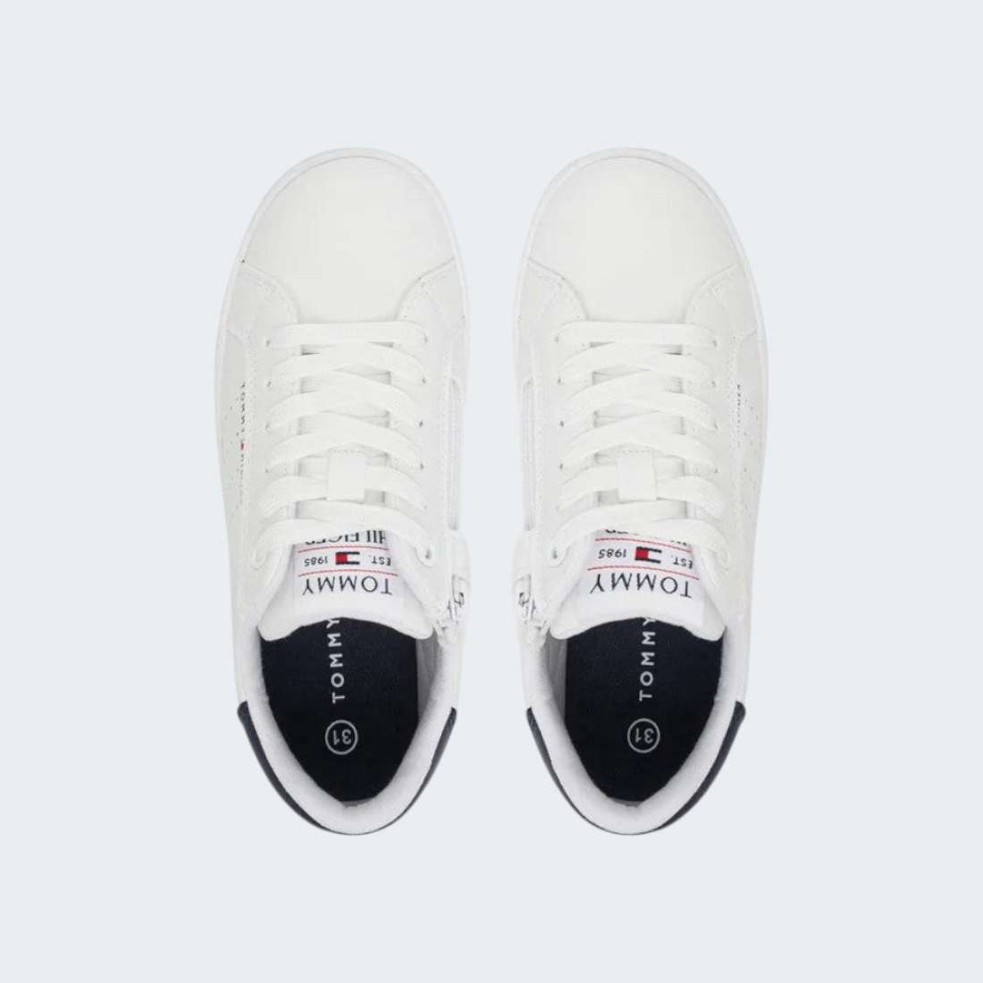 TOMMY HILFIGER LOW CUT LACE UP WHITE/BLUE