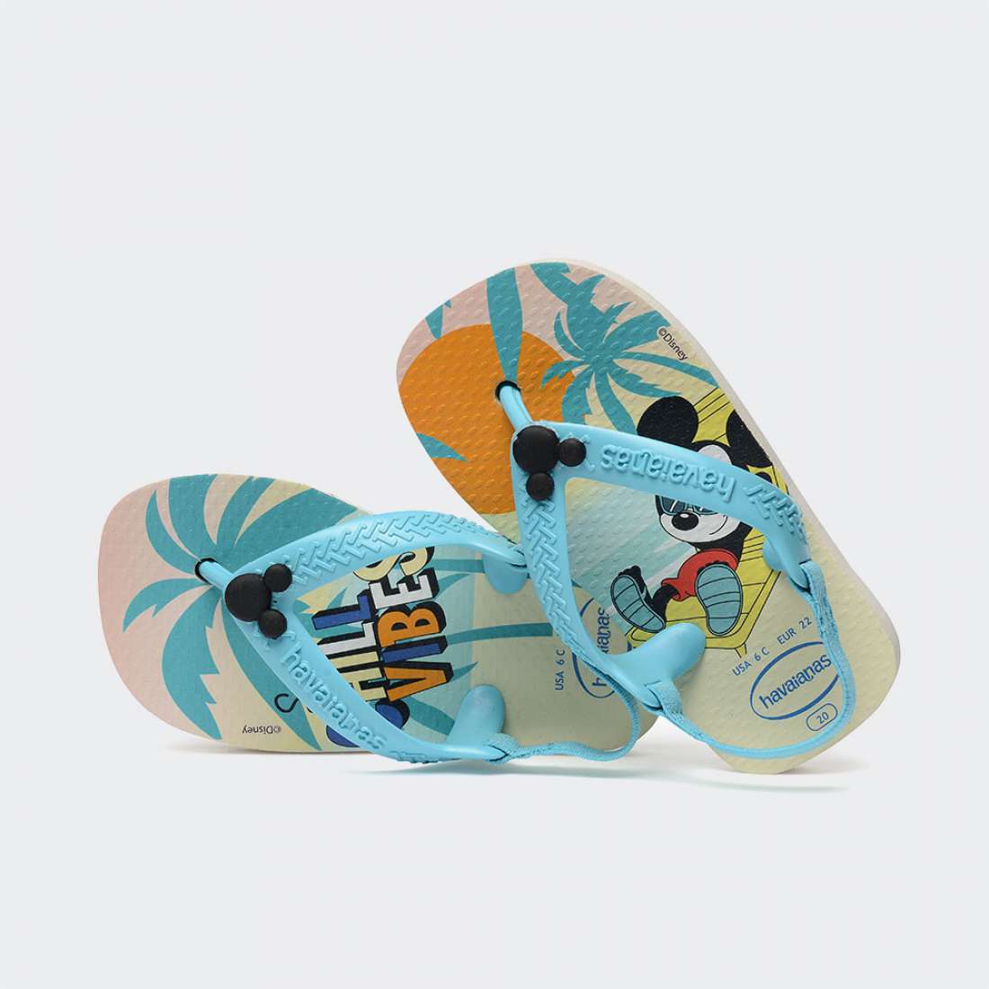 HAVAIANAS KIDS BABY DISNEY CLASSICS II BEIGE STRAW/BLUE