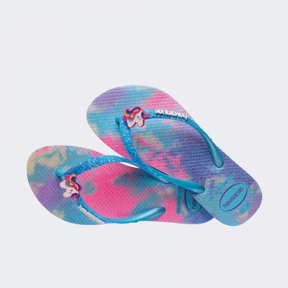 HAVAIANAS SLIM GLITTER TRENDY K WHITE/BLUE WATER