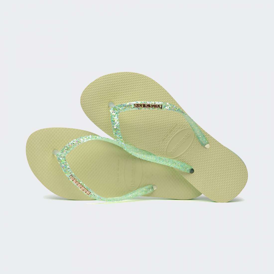 HAVAIANAS SLIM GLITTER FLOURISH GREEN GARDEN