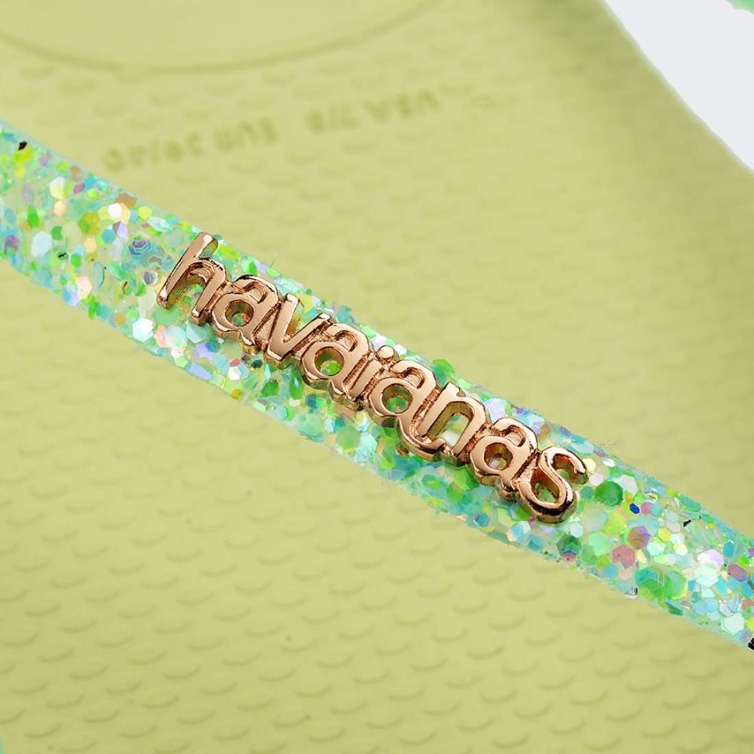 HAVAIANAS SLIM GLITTER FLOURISH GREEN GARDEN