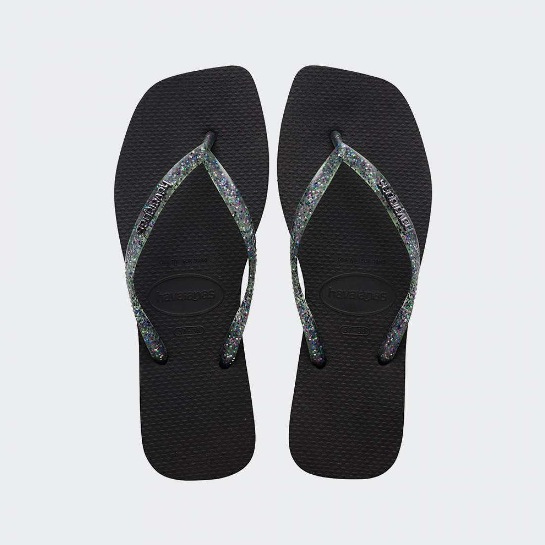 HAVAIANAS SQUARE LOGO METALLIC BLACK