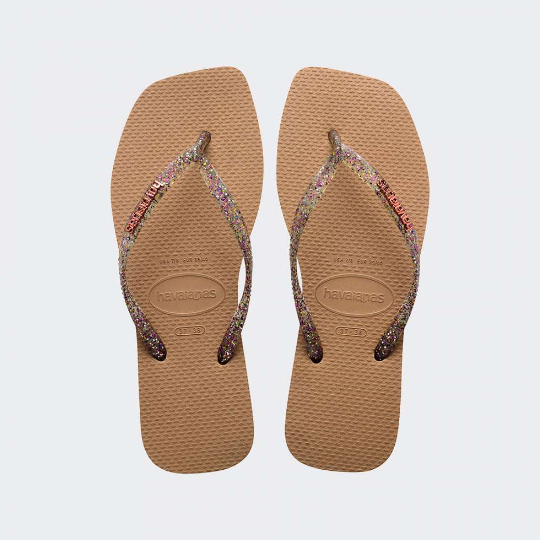 HAVAIANAS SQUARE LOGO METALLIC ROSE GOLD