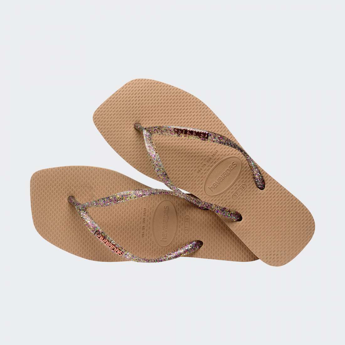 HAVAIANAS SQUARE LOGO METALLIC ROSE GOLD